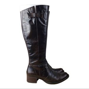 Born Crown ROXIE Crinkle Leather Knee High Boots